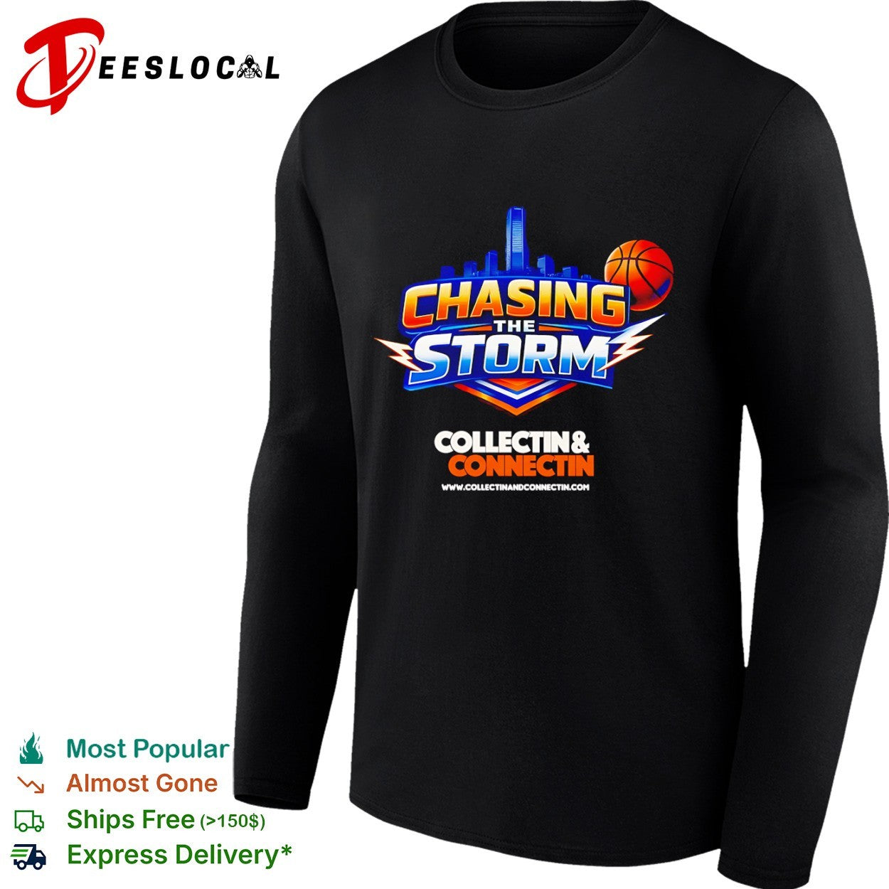 Chasing the storm collectin and connectin basketball shirt