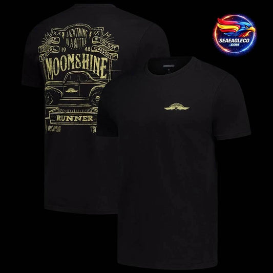 Checkered Flag Sports Black 2-Spot Moonshine Lightning in a Bottle Two Sided Shirt