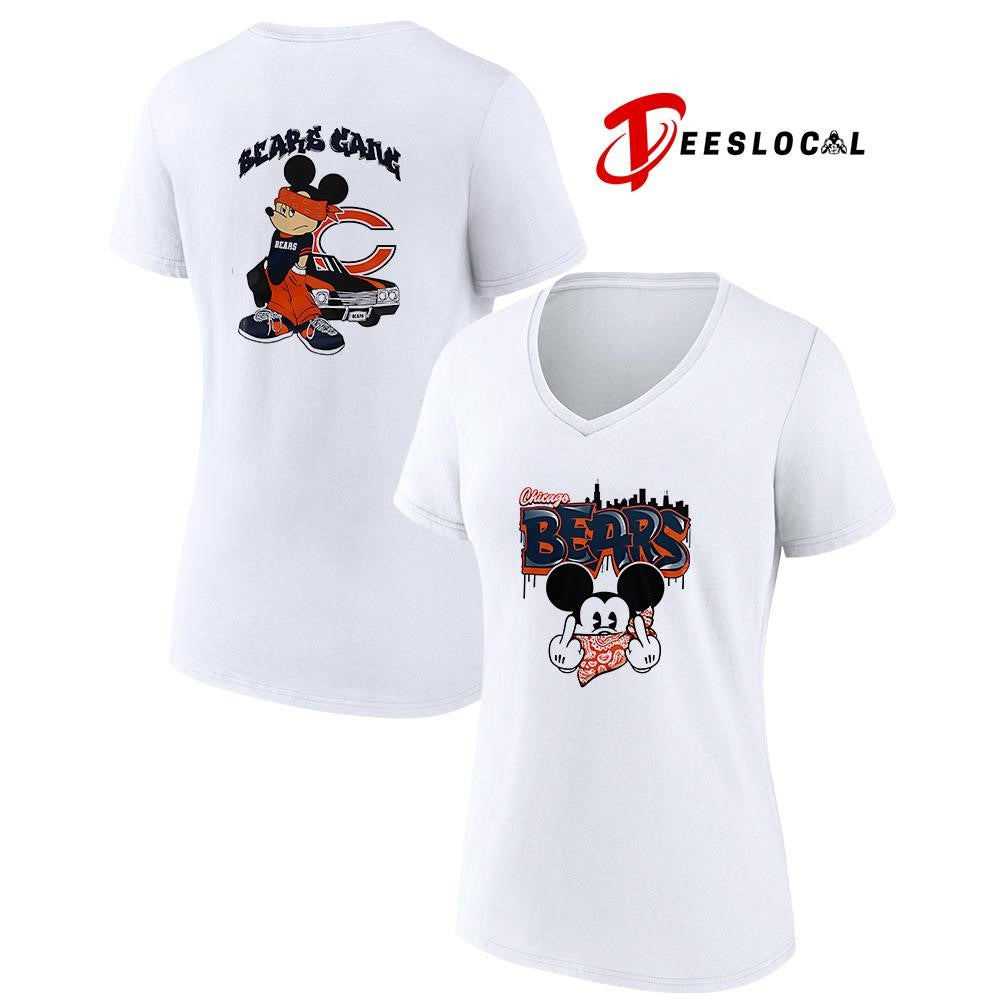 Chicago Bears x Gangsta Mickey Mouse middle finger shirt