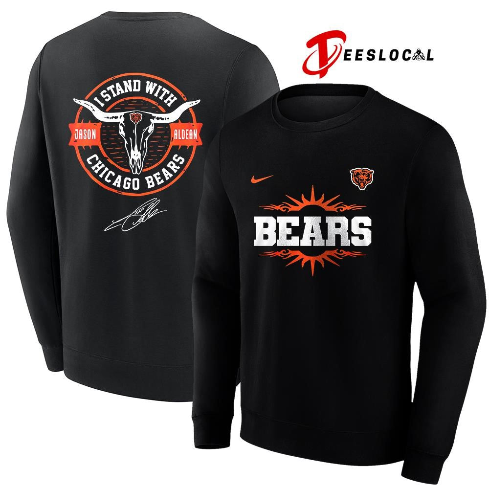 Chicago Bears x Jason Aldean I stand signature logo shirt