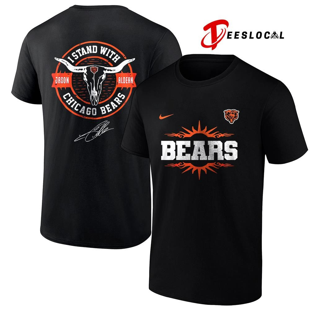 Chicago Bears x Jason Aldean I stand signature logo shirt