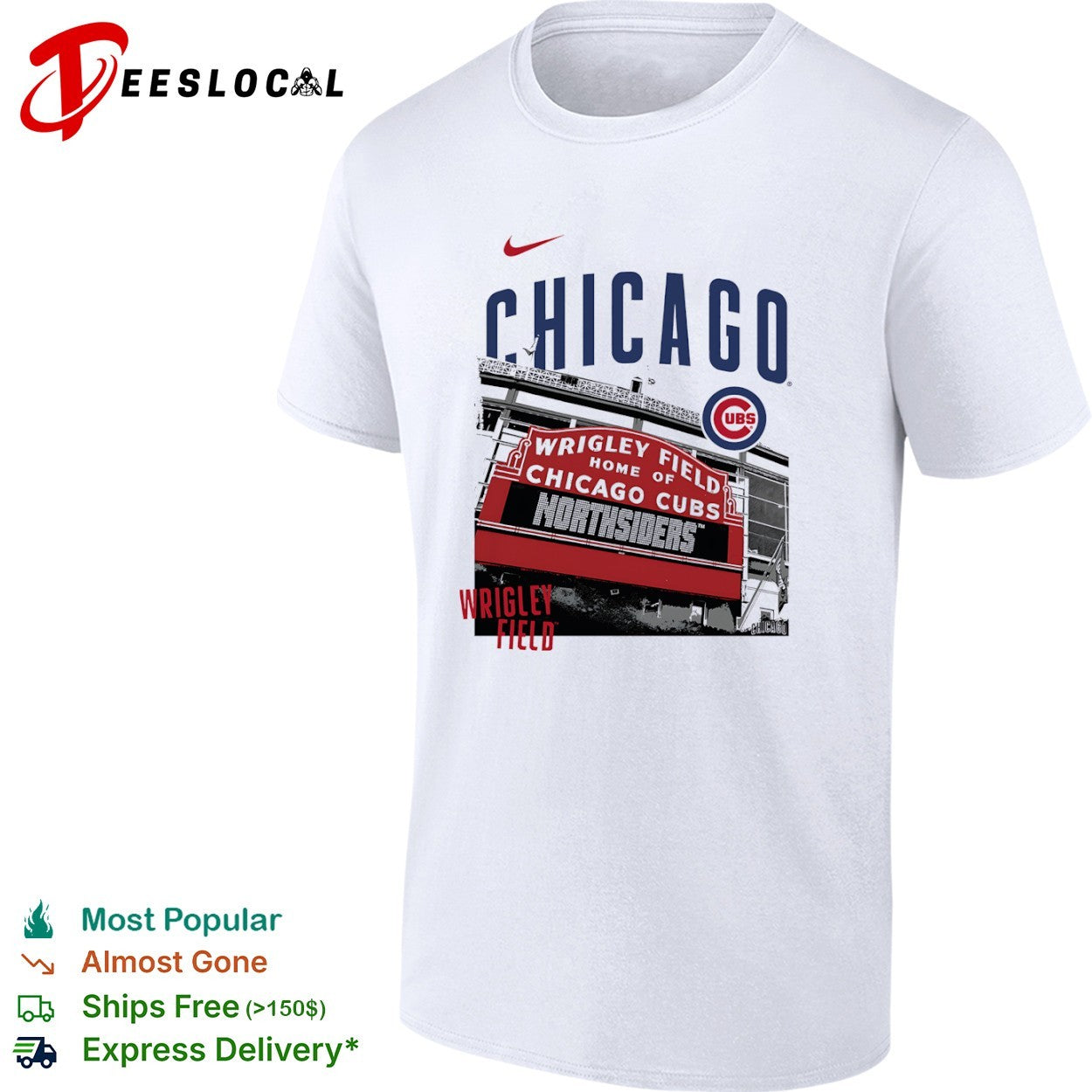 Chicago Cubs Wrigley Field Home of Chicago Cubs Northsiders MLB shirt
