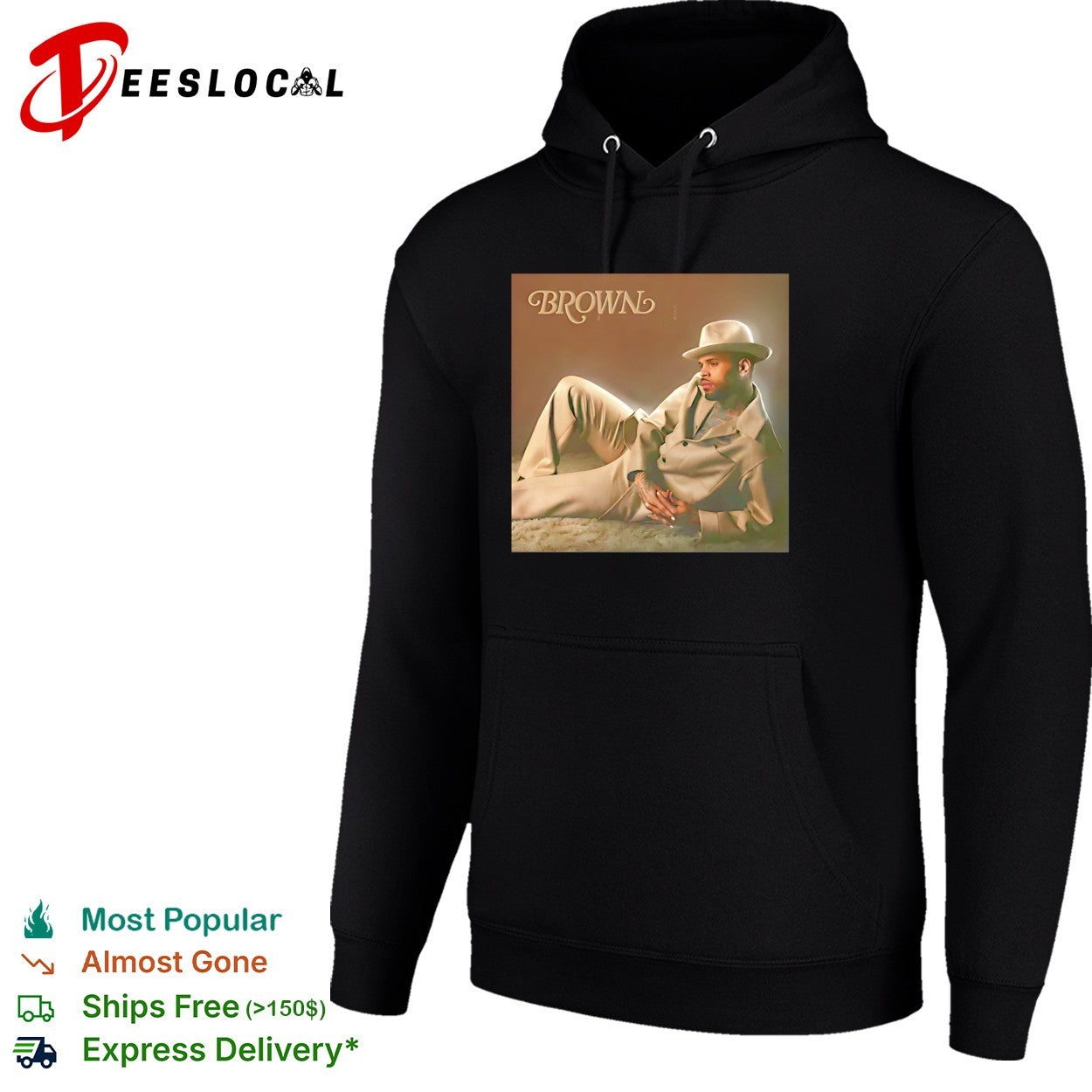 Chris Brown lying brown album shirt