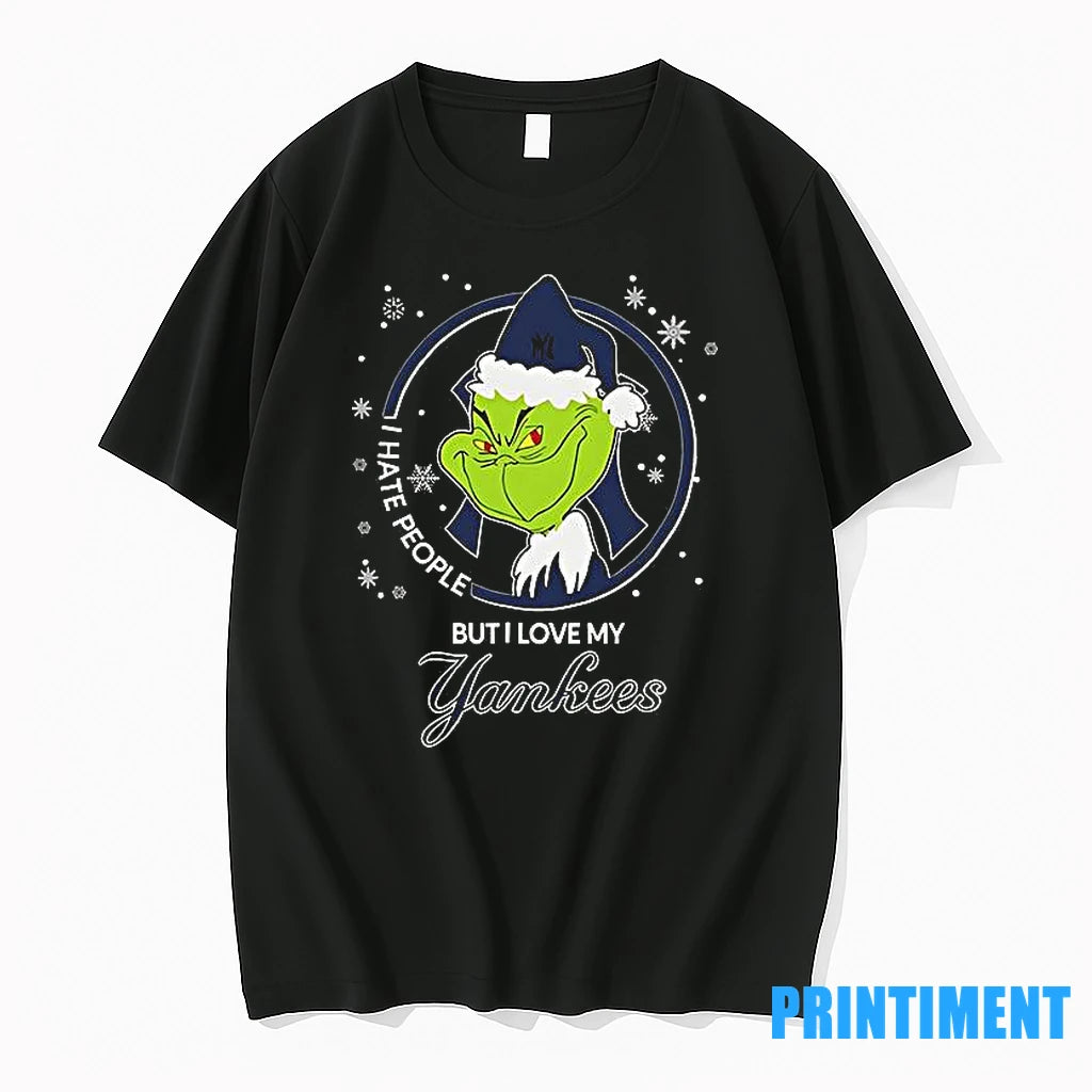 Christmas Grinch Santa I Hate People But I Love My New York Yankees Christmas Tshirts - clothing by TeeHivey.com
