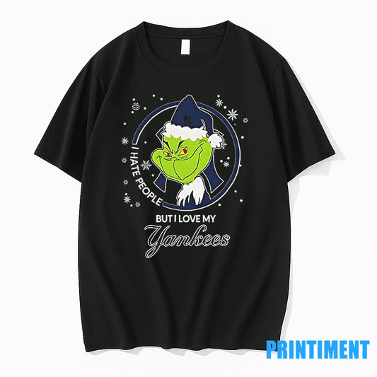 Christmas Grinch Santa I Hate People But I Love My New York Yankees Christmas Tshirts - clothing by TeeHivey.com