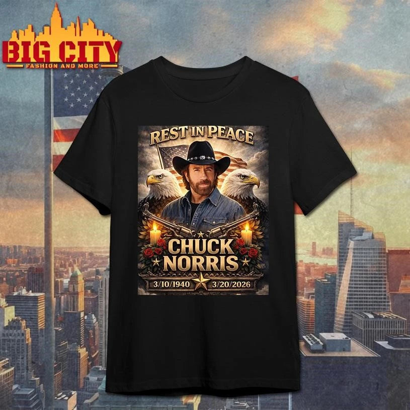 Chuck Norris Rest in Peace RIP Memorial Retro Shirt