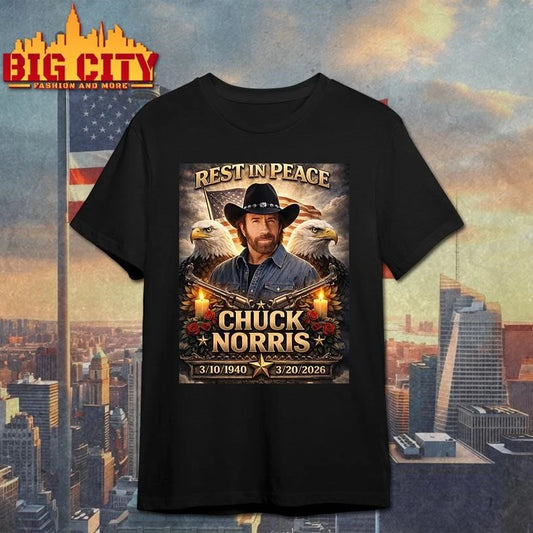 Chuck Norris Rest in Peace RIP Memorial Retro Shirt