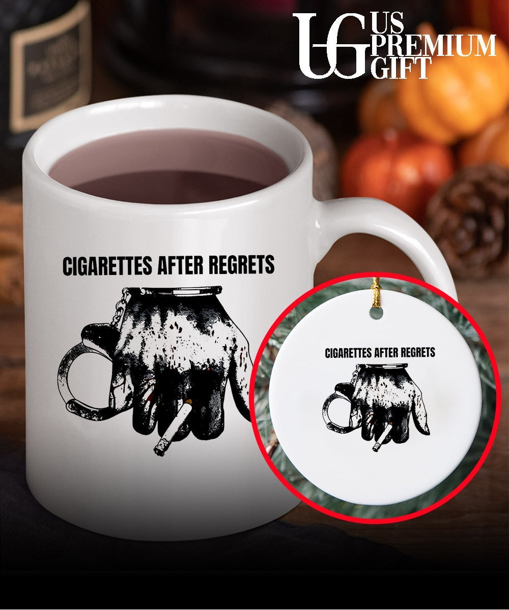 Cigarettes after regrests handcuffed arm smoking shirt