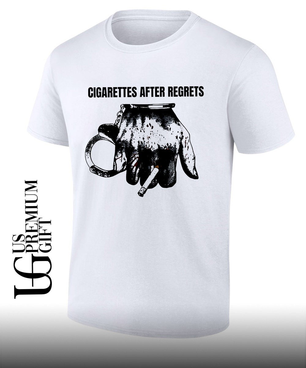 Cigarettes after regrests handcuffed arm smoking shirt
