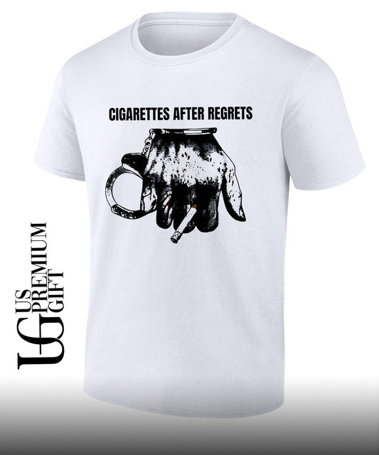 Cigarettes after regrests handcuffed arm smoking shirt
