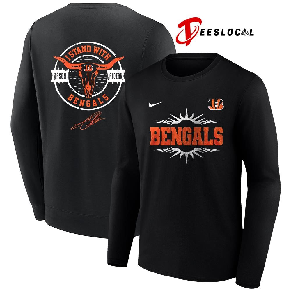 Cincinnati Bengals x Jason Aldean I stand signature logo shirt