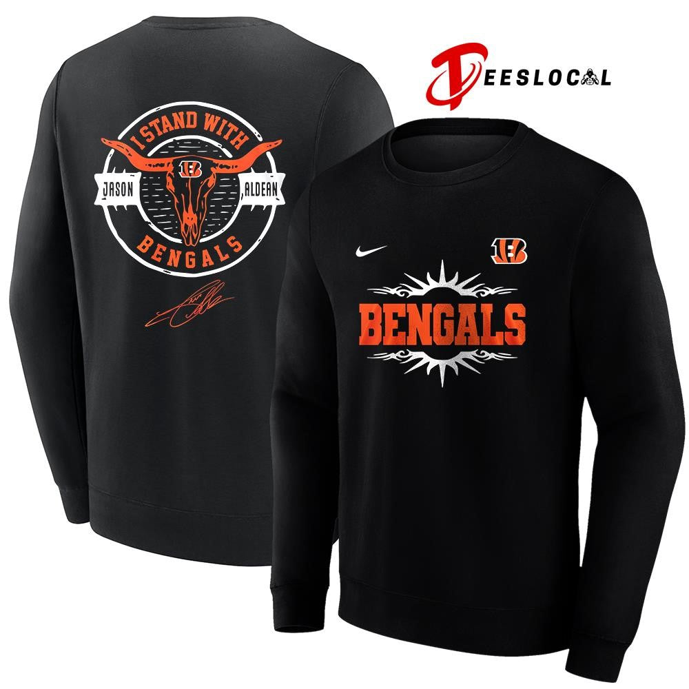 Cincinnati Bengals x Jason Aldean I stand signature logo shirt
