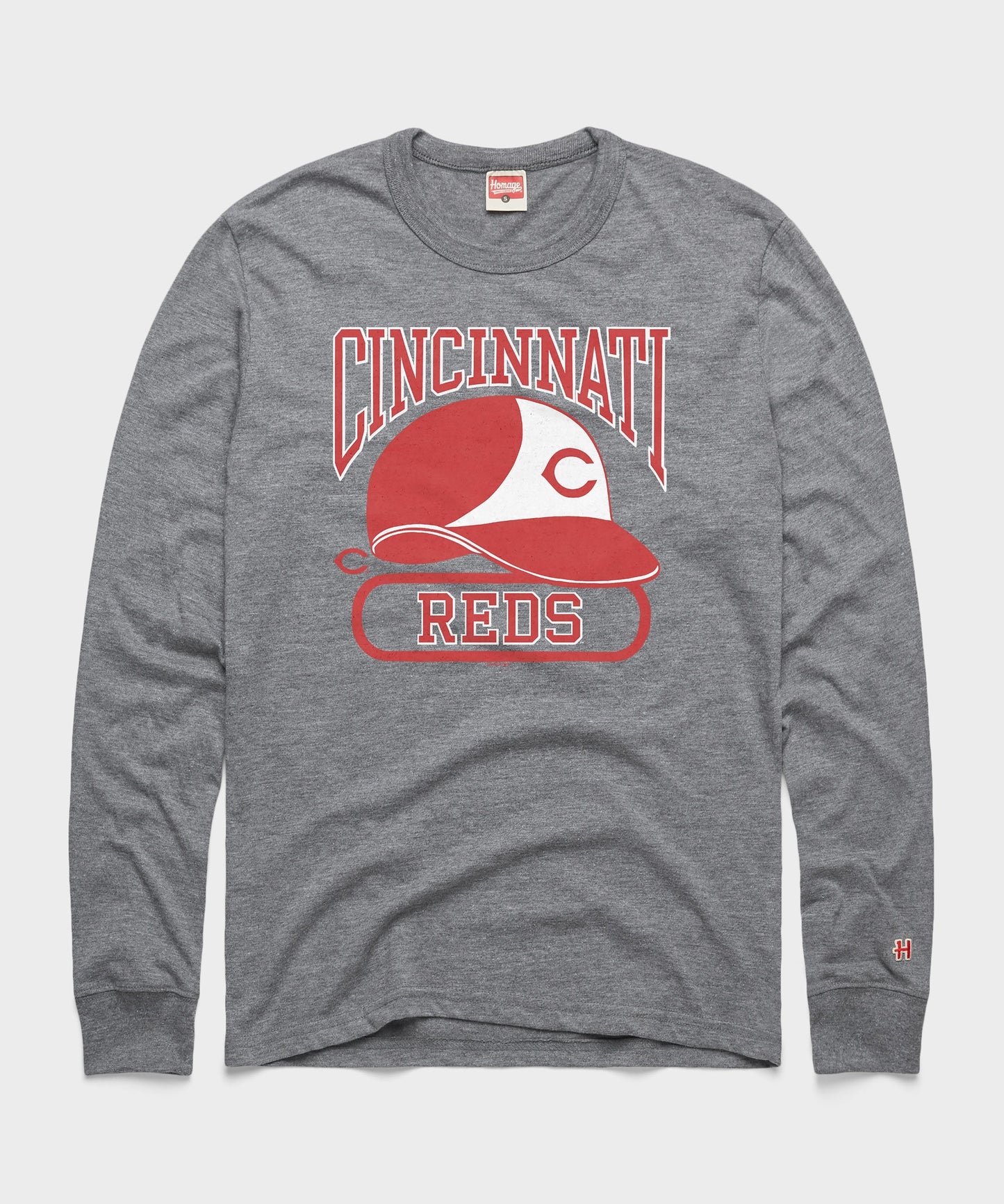 Cincinnati Reds Helmet Long Sleeve Tee
