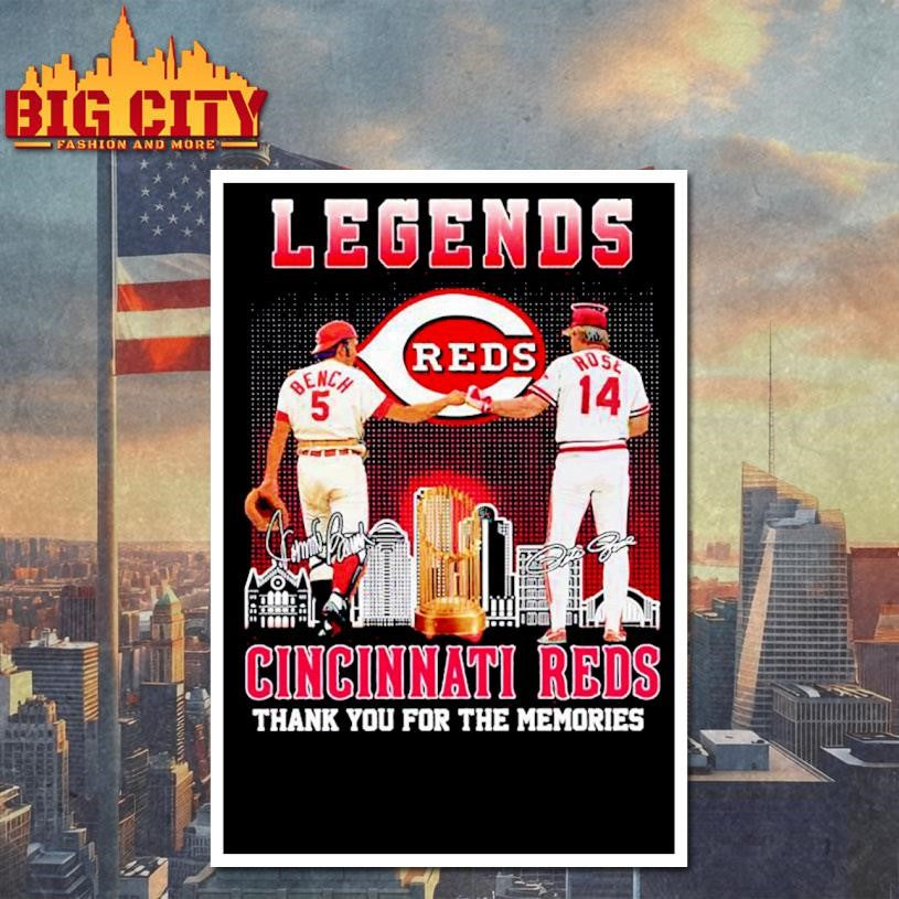 Cincinnati Reds Pete Rose and Johnny Bench thank you for the memories Shirt