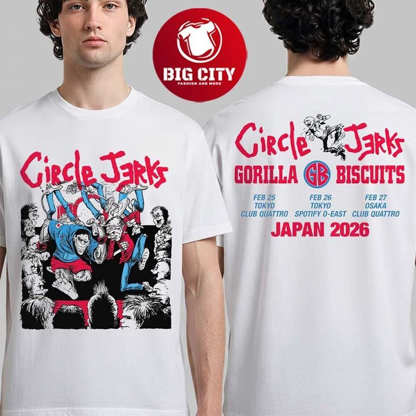 Circle Jerks Japan Tour 2026 Merch X Gorilla Biscuits Two Sided Shirt