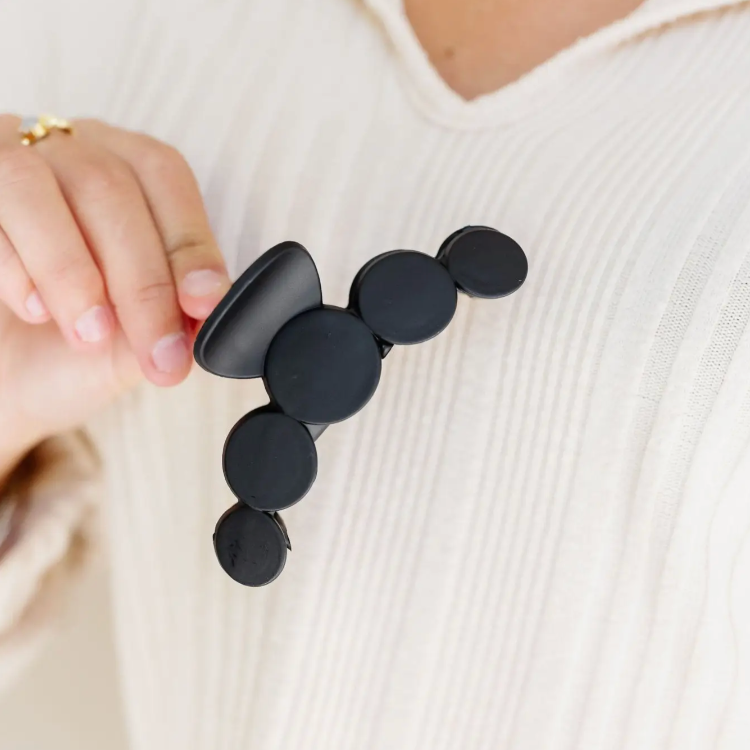 Black Circles Claw Clip - clothing by TeeHivey.com (Image 2)