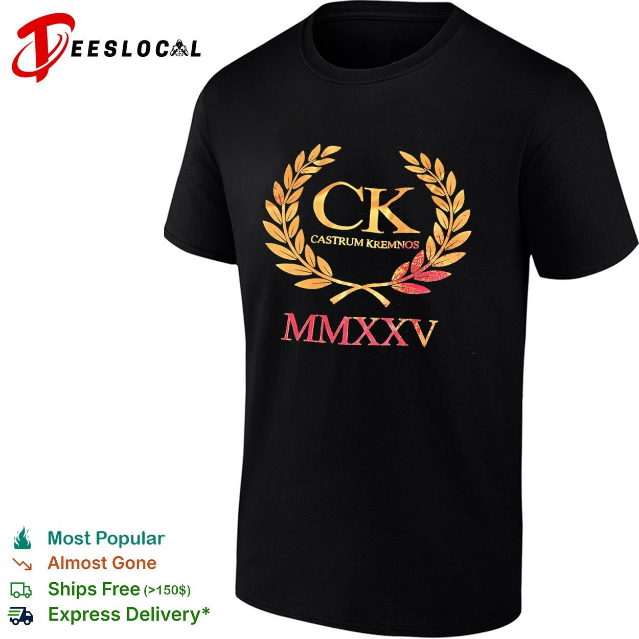 Ck Castrum Kremnos Mmxxv Roman Numeral Laurel Wreath Shirt
