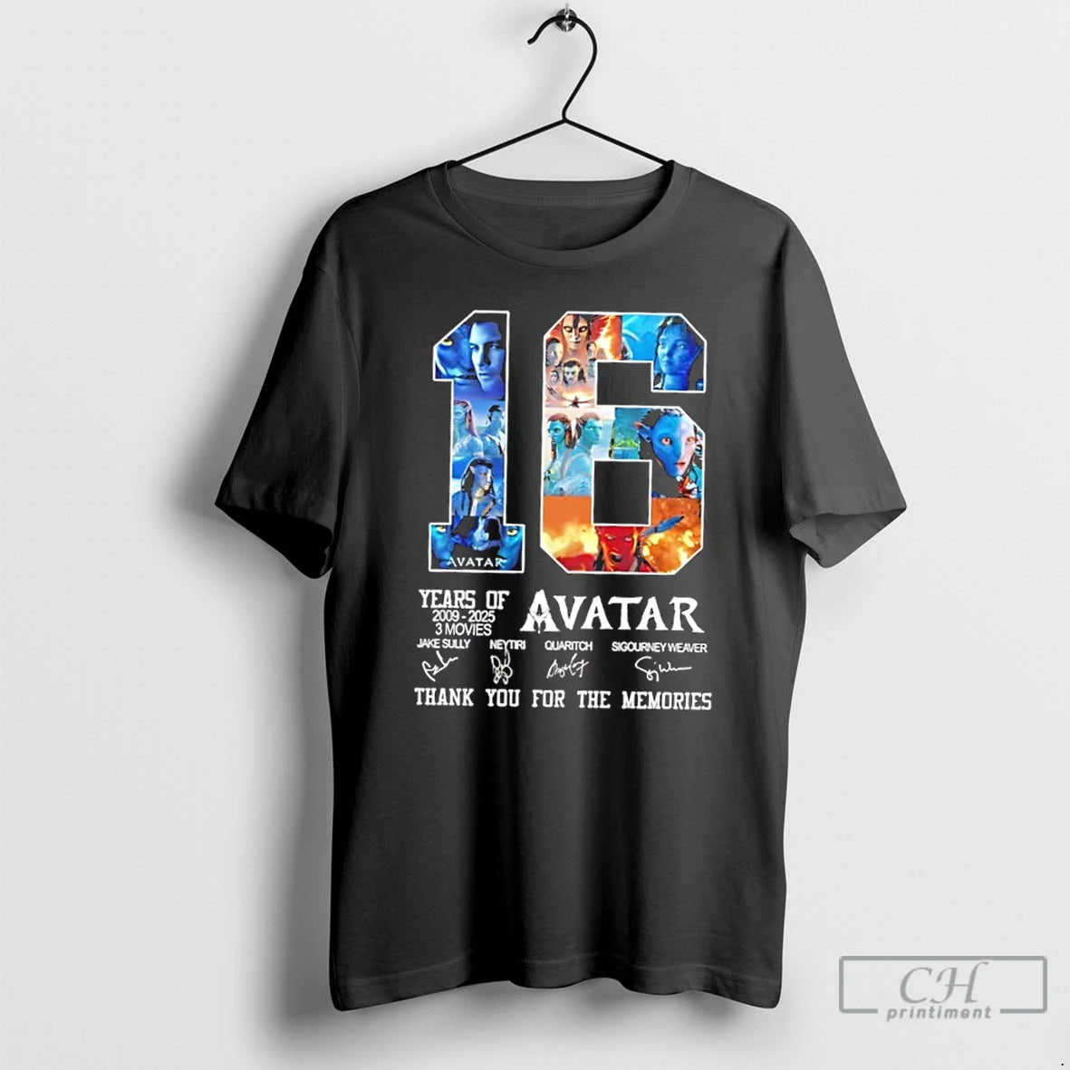 Classic 16 Years 2009 2025 3 Movies Avatar Jake Sully Neytiri Quaritch Sigourney Weaver Thank - clothing by TeeHivey.com