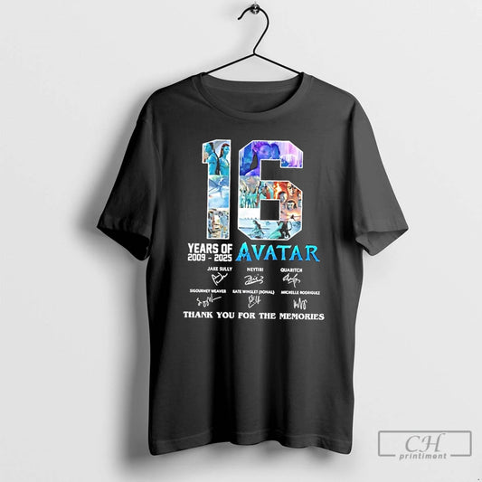 Classic 16 Years 2009 2025 Avatar Movies 3 Thank You For The Memories Signatures - clothing by TeeHivey.com