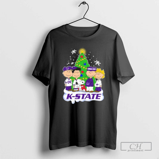 Classic 2025 Kansas State Wildcats Peanuts With Friend Merry Christmas T Shirts - clothing by TeeHivey.com