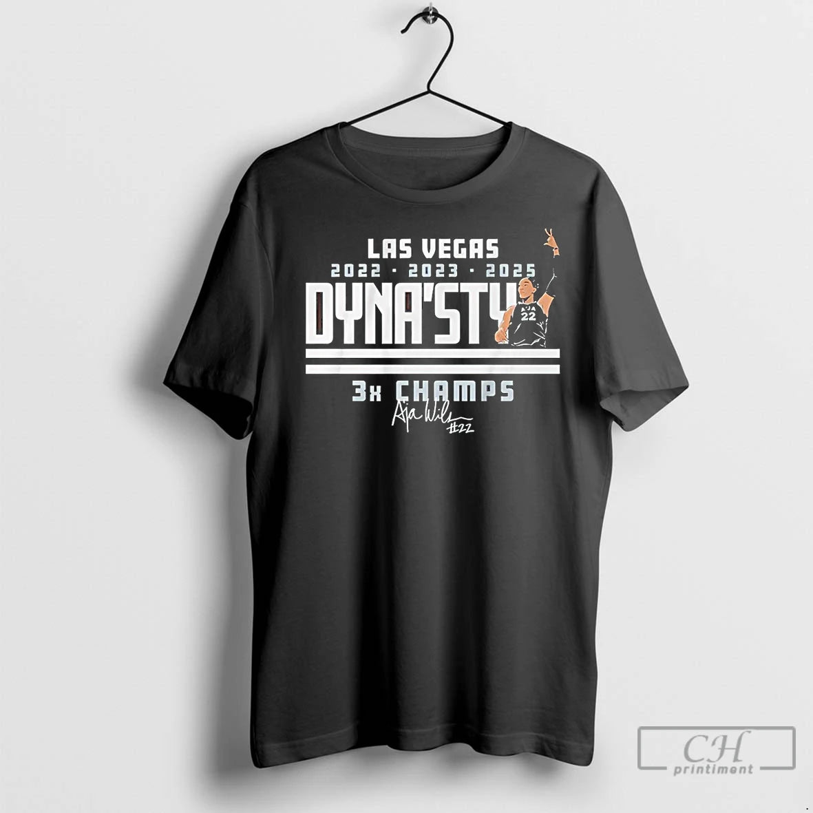 Classic Aja Wilson Las Vegas Aces Dynasty 3x Champs Signature - clothing by TeeHivey.com