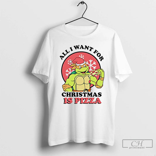 Classic All I Want For Christmas Is Pizza Turtle - clothing by TeeHivey.com
