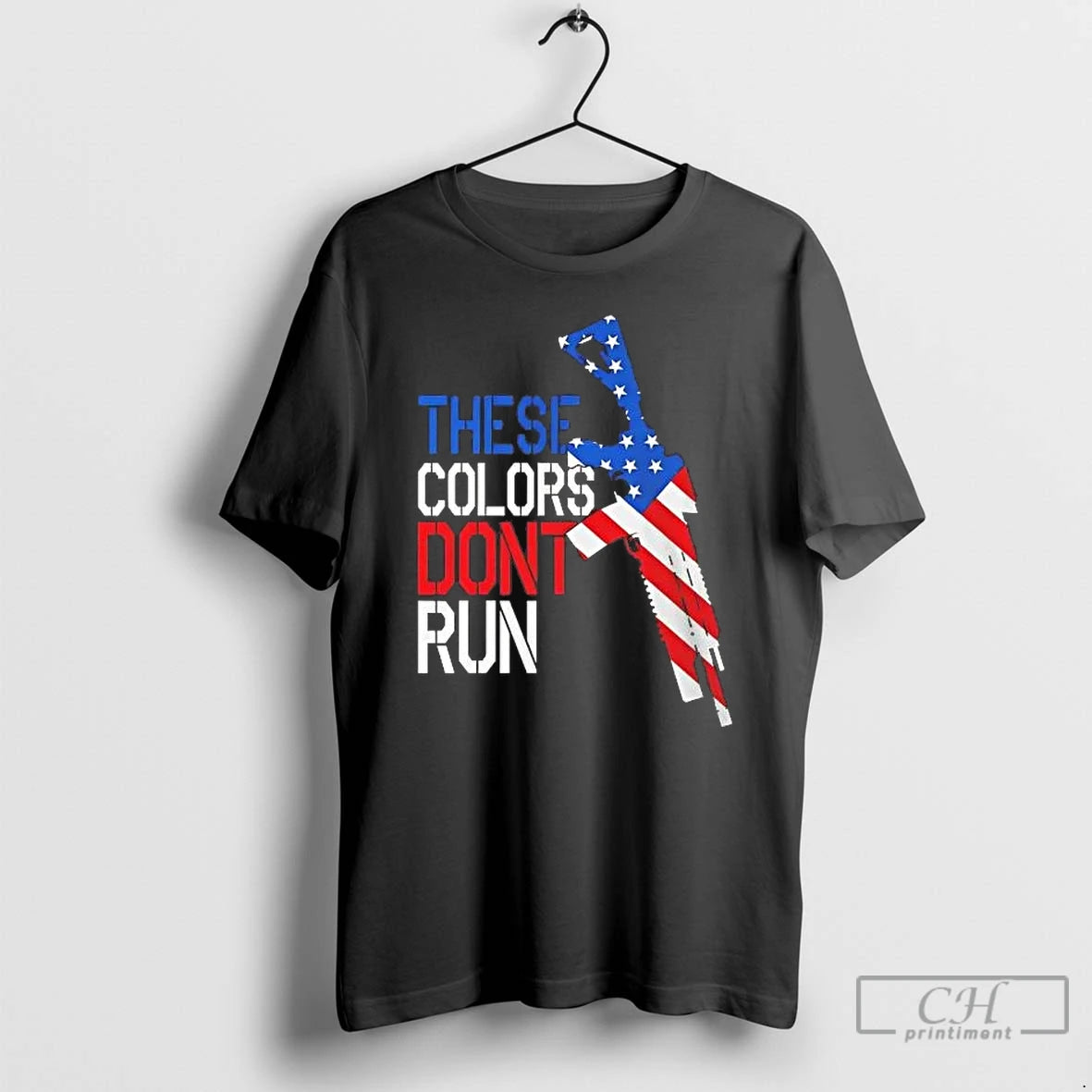 Classic American Flag Rifle These Colors Dont Run - clothing by TeeHivey.com