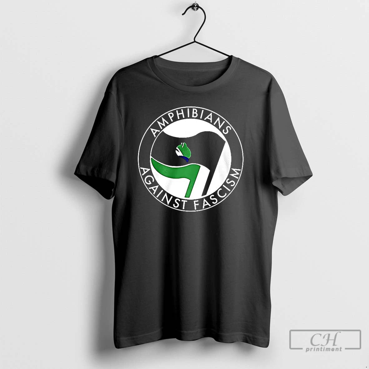 Classic Amphibians Against Fascism Frog Flag T Shirts - clothing by TeeHivey.com