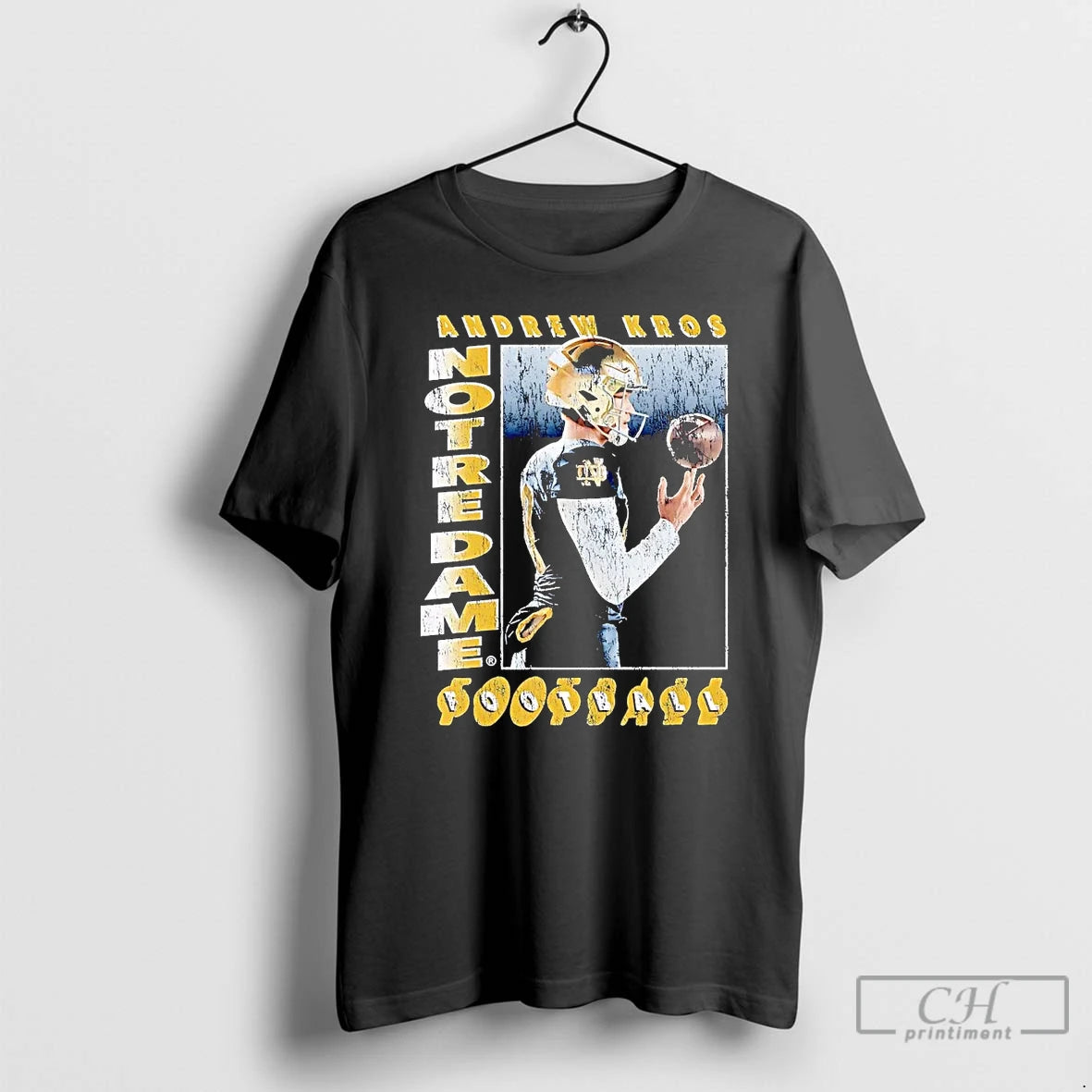 Classic Andrew Kros 90s Graphic Notre Dame T Shirts - clothing by TeeHivey.com