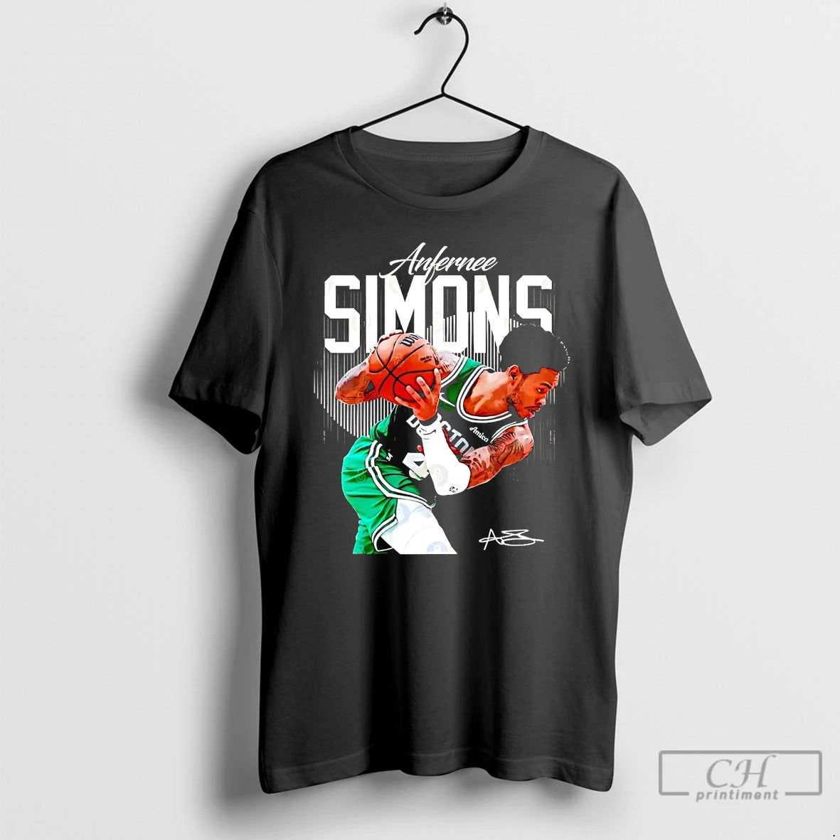 Classic Anfernee Simons Post Moves Signature Boston Celtics T Shirts - clothing by TeeHivey.com