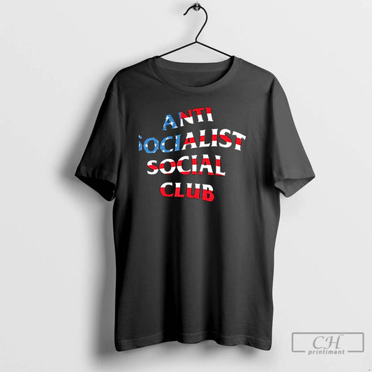 Classic Anti Socialist Social Club American Flag T Shirts - clothing by TeeHivey.com