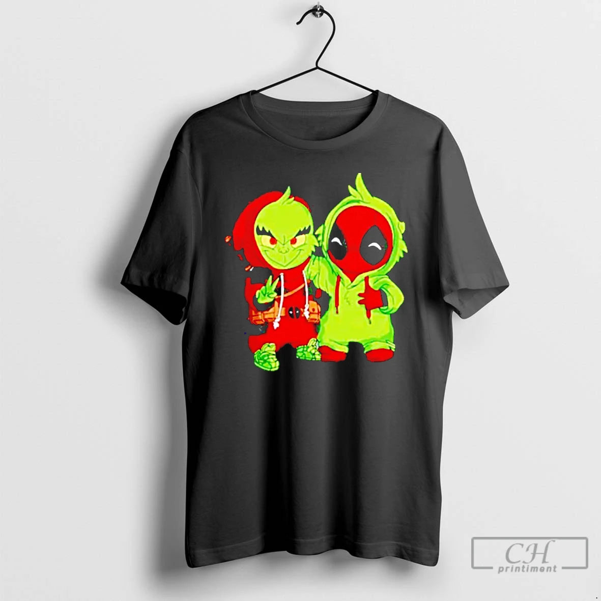 Classic Baby Grinch And Deadpool Chibi T Shirts - clothing by TeeHivey.com
