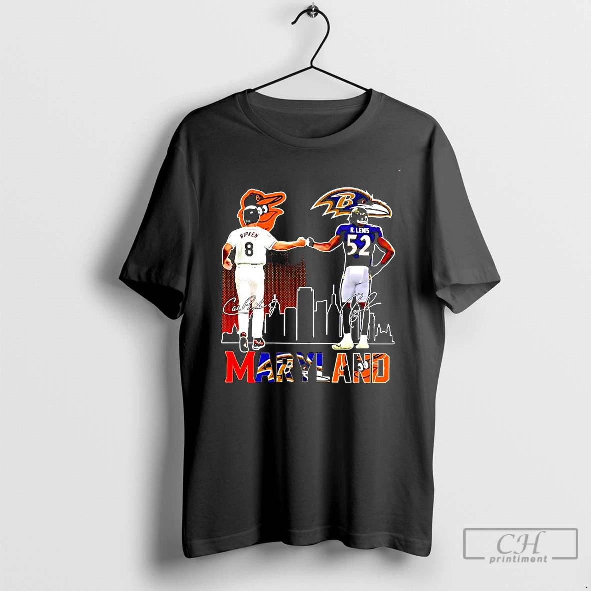 Classic Baltimore Ravens And Orioles Legends Cal Ripken Jr And Ray Lewis Signatures Graphic - clothing by TeeHivey.com