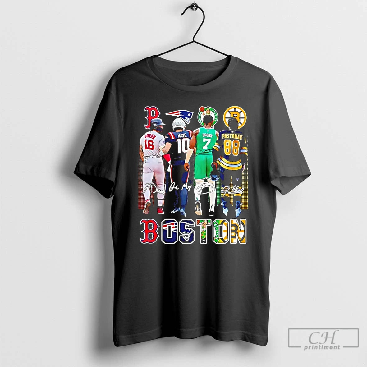 Classic Boston Celtics Brown Bruins Pastrnak Patriots Maye Red Sox Duran City Skyline T Shirts - clothing by TeeHivey.com