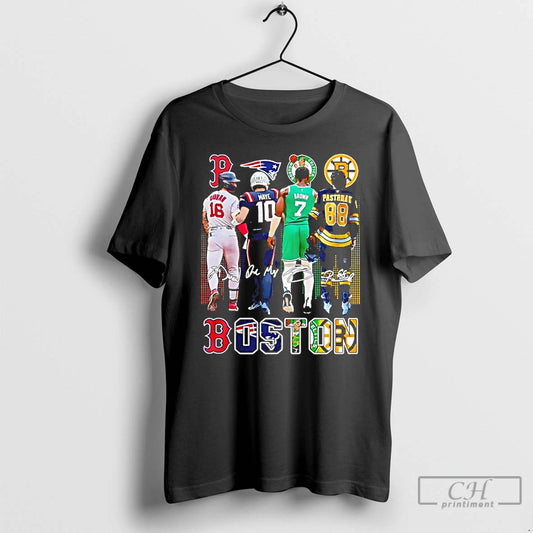 Classic Boston Celtics Brown Bruins Pastrnak Patriots Maye Red Sox Duran City Skyline T Shirts - clothing by TeeHivey.com