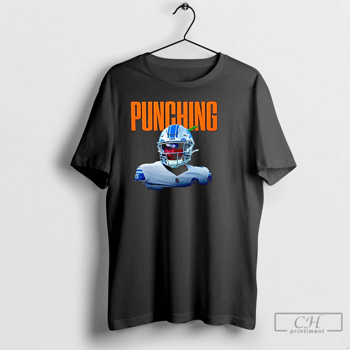 Classic Brian Branch Punching Detroit Lions T Shirts - clothing by TeeHivey.com