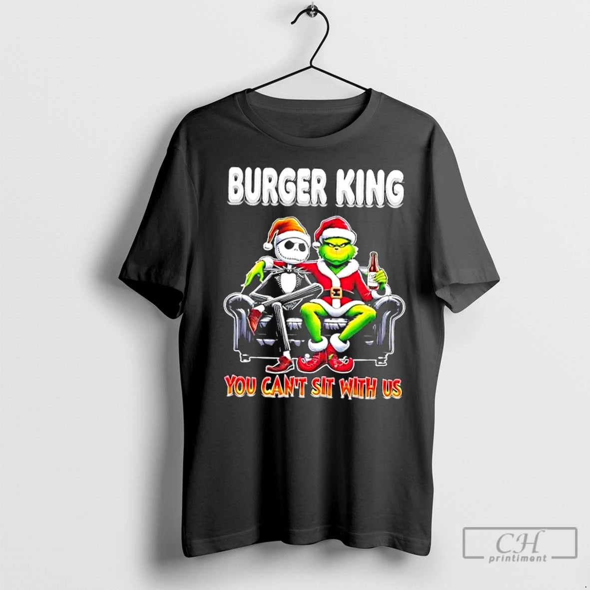 Classic Burger King X Grinch And Jack Skellington Happy Hallothankmas You Cant Sit With Us - clothing by TeeHivey.com