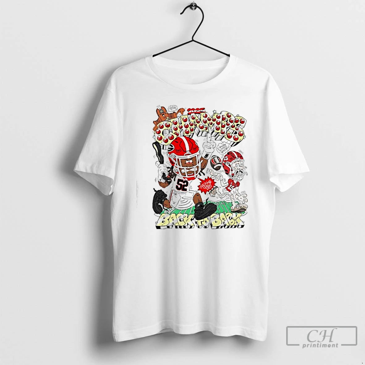 Classic Champs Georgia Bulldogs Football Teams Back To Back Graphic - clothing by TeeHivey.com