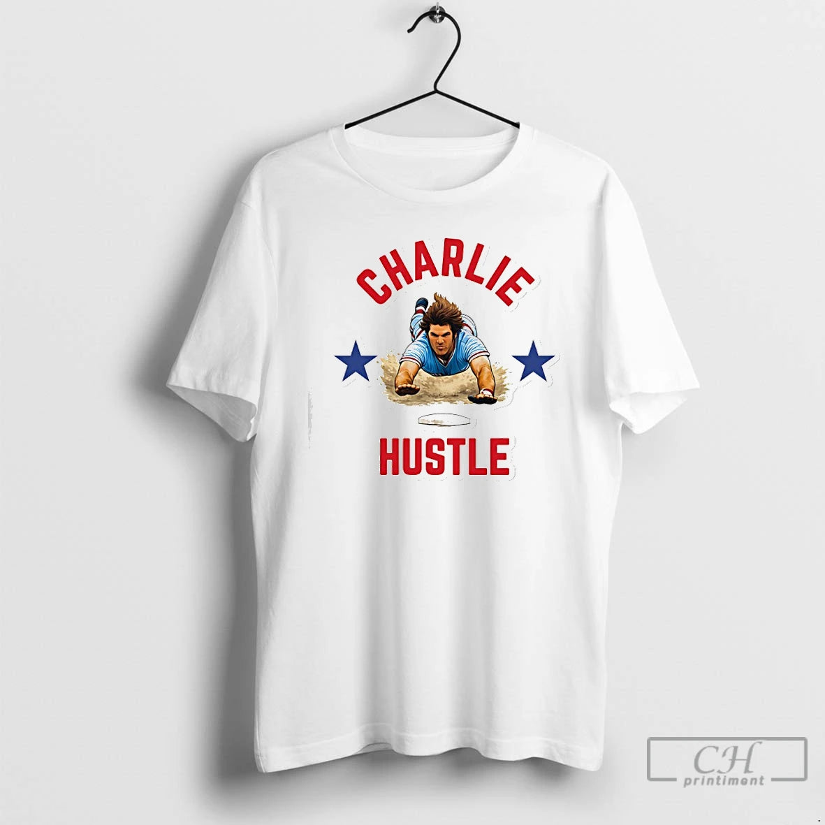 Classic Charlie Hustle Flying Pete Rose Of Cincinnati Reds Graphic