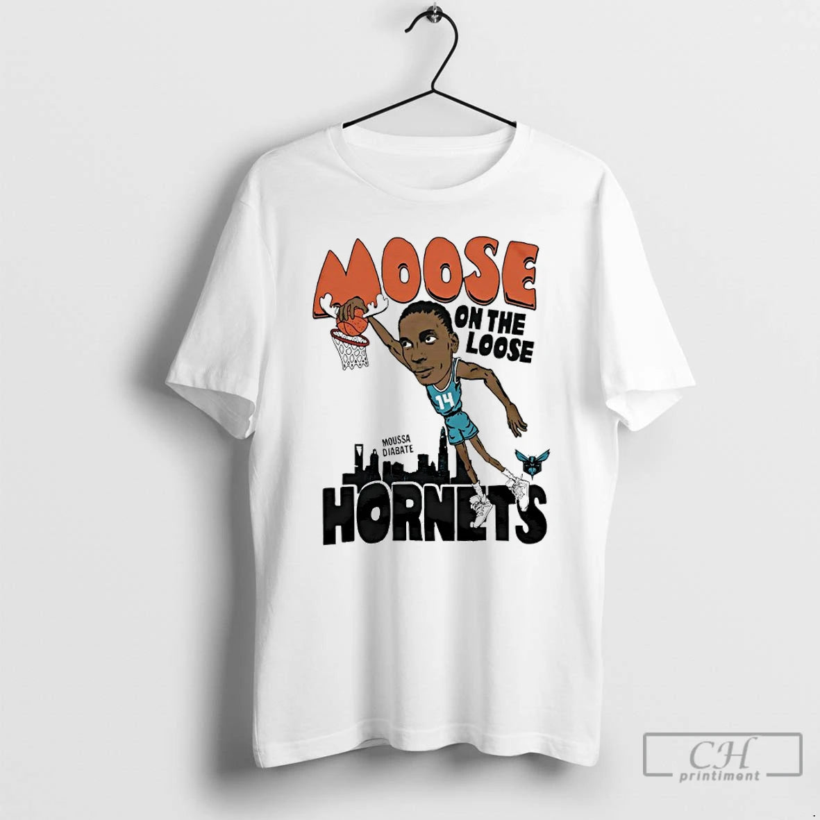 Classic Charlotte Hornets Moussa Diabate Moose On The Loose - clothing by TeeHivey.com