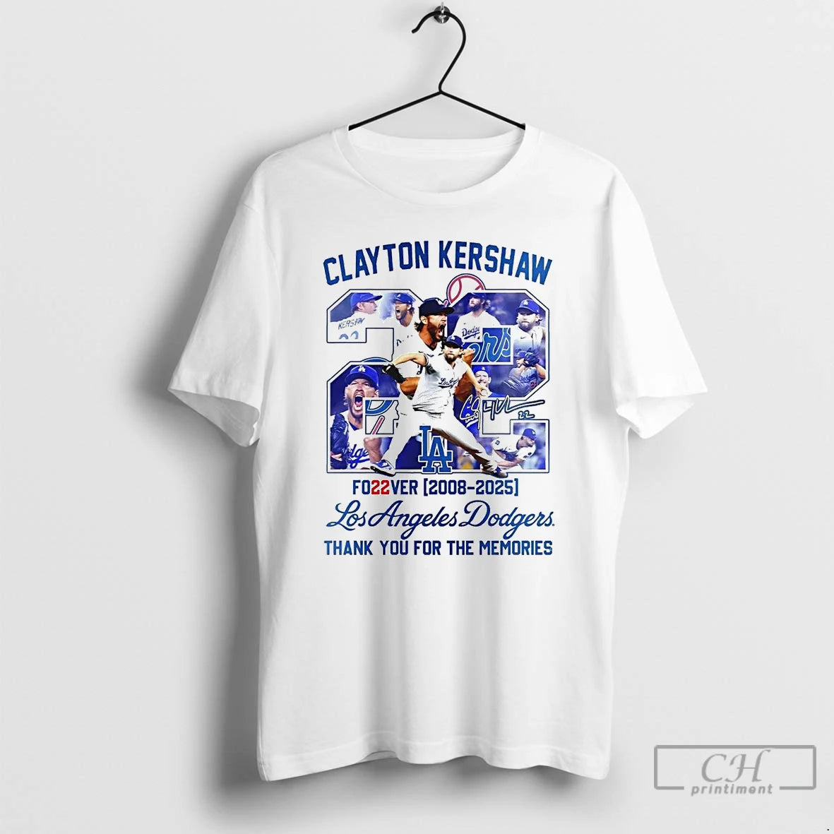 Classic Clayton Kershaw Forever 22 La Dodgers Thank You For The Memories T Shirts - clothing by TeeHivey.com