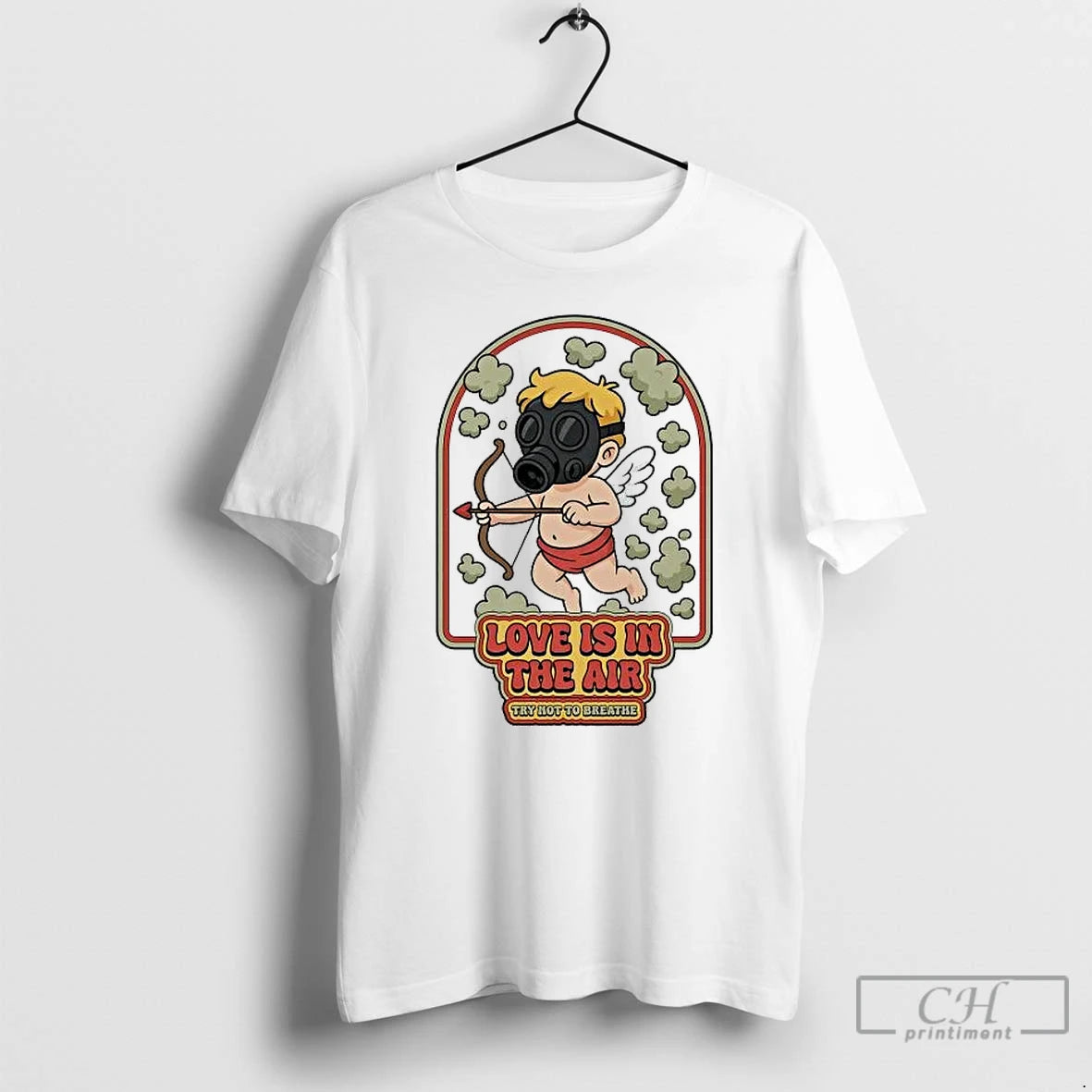 Classic Cupid Gas Clouds Love Is In The Air Try Not To Breathe T Shirts - clothing by TeeHivey.com