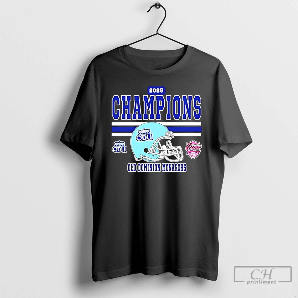 Classic Cure Bowl Champions 2025 Old Dominion Monarchs Football Helmet - clothing by TeeHivey.com