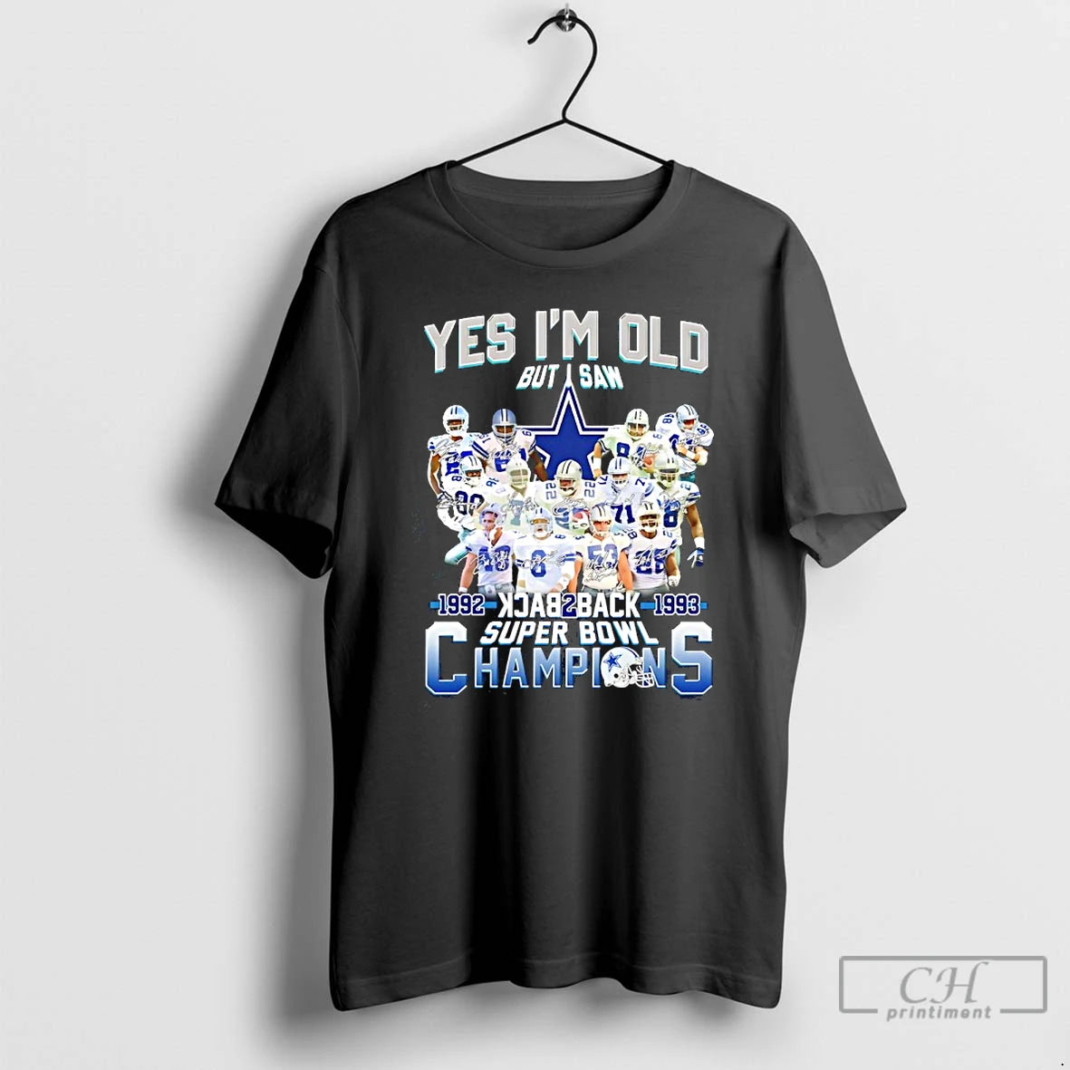Classic Dallas Cowboys Yes Im Old But I Saw Back 2 Back 1992 1993 Super - clothing by TeeHivey.com
