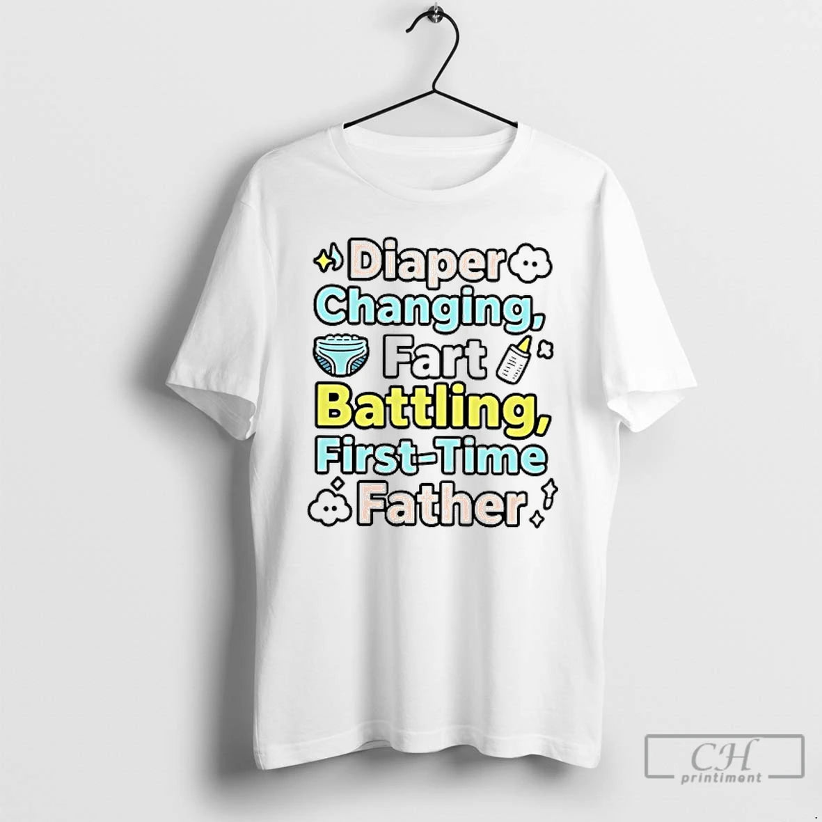 Classic Diaper Changing Fart Battling First Time Father T Shirts - clothing by TeeHivey.com