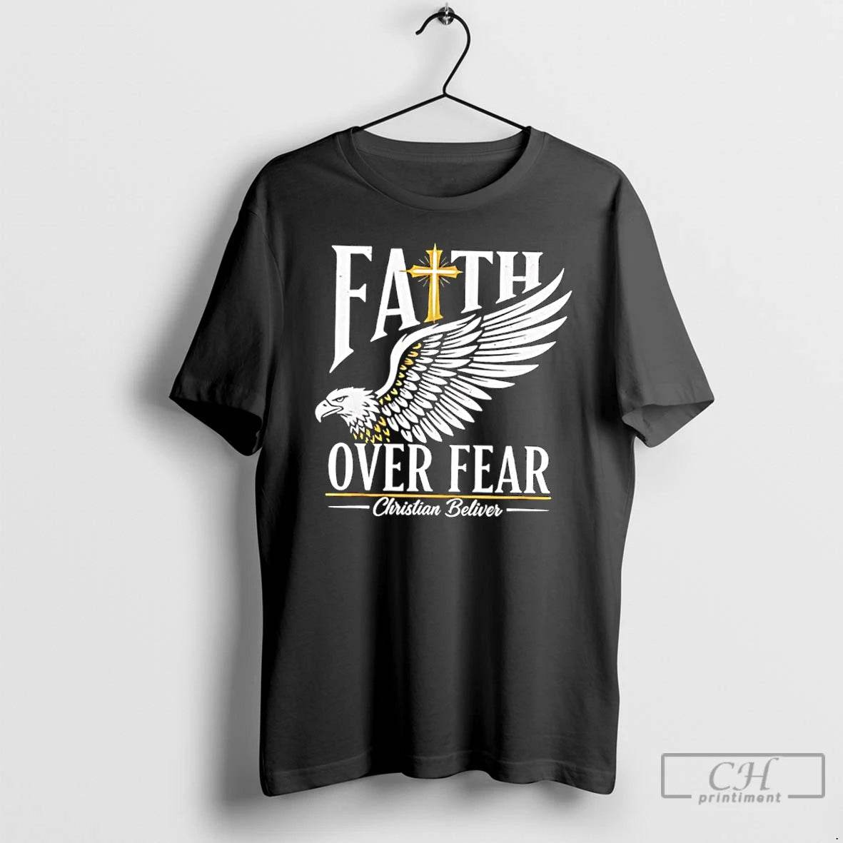 Classic Faith Over Fear Christian Believer Inspirational Graphic - clothing by TeeHivey.com