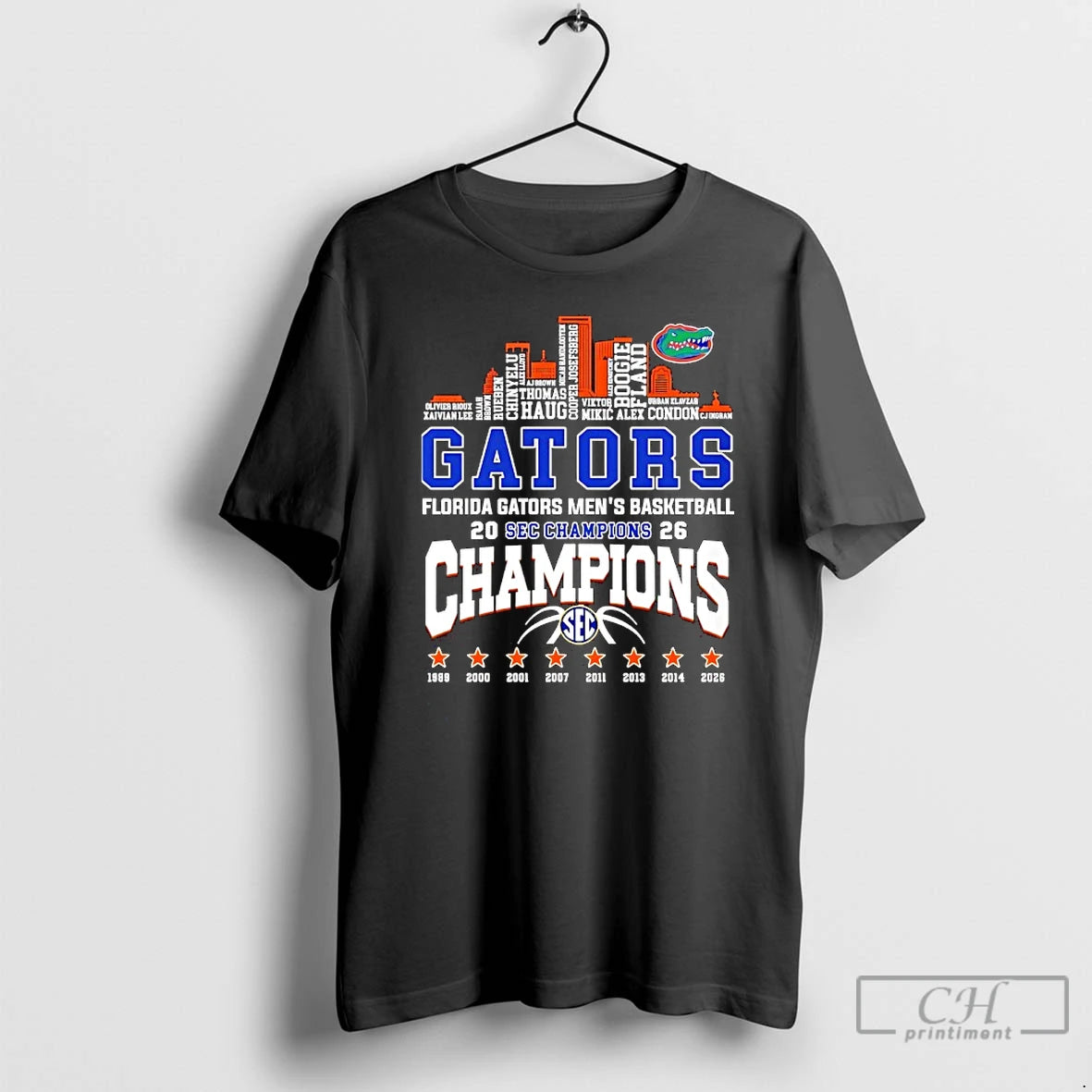 Classic Florida Gators Mens Basketball 2026 Sec Champions Players Names City Skyline T Shirts Sweater