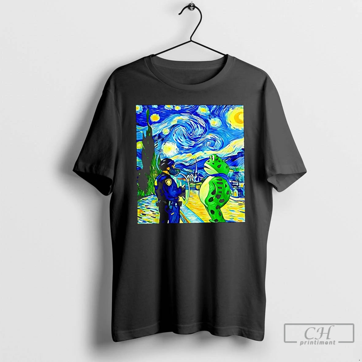 Classic Frog Resist Portland Starry Night Van Gogh T Shirts - clothing by TeeHivey.com