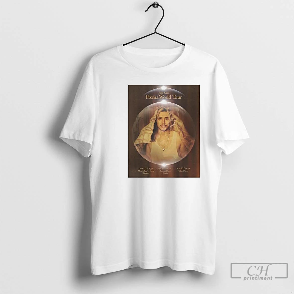Classic Fujii Kaze Prema World Tour 2026 Circle White - clothing by TeeHivey.com