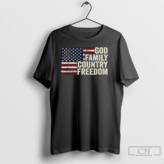 Classic God Family Country Freedom Flag T Shirts - clothing by TeeHivey.com